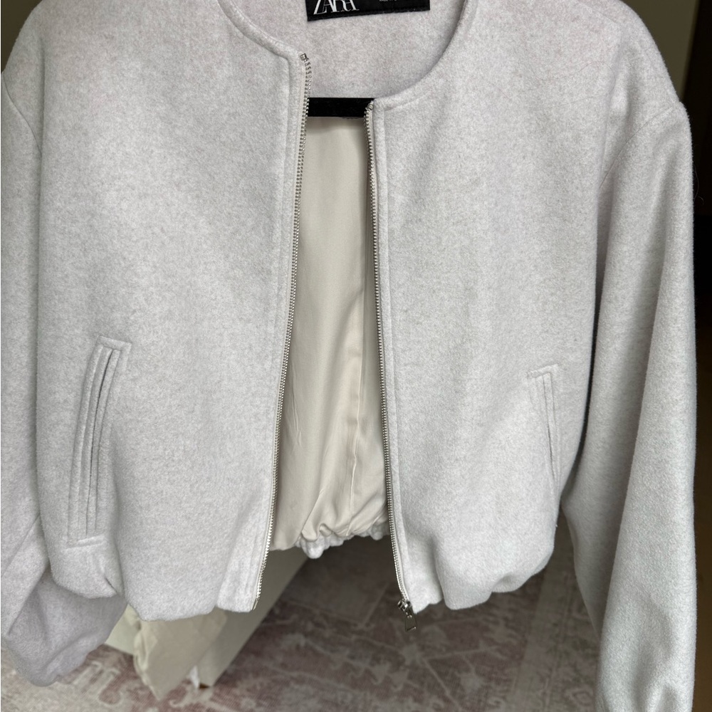 Zara Women's Gray bomber Jacket
